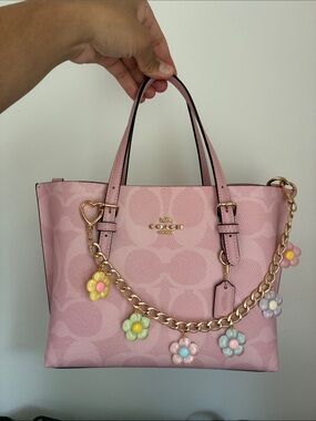 Multicolor Flower charm purse chain